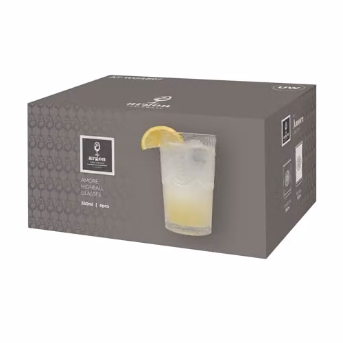 Argon Tableware Amore 12 Piece Floral Glassware Set in Transparent, including 6 x 350ml Highball Glasses and 6 x 300ml Tumblers – 5
