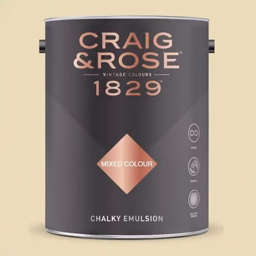 Craig & Rose 1829 Chalky Emulsion Paint in Jasper Yellow, 5 l