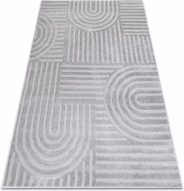 RugsX Balance Grey Rectangular Rug with High-Low Effect, W: 200 cm, L: 290 cm