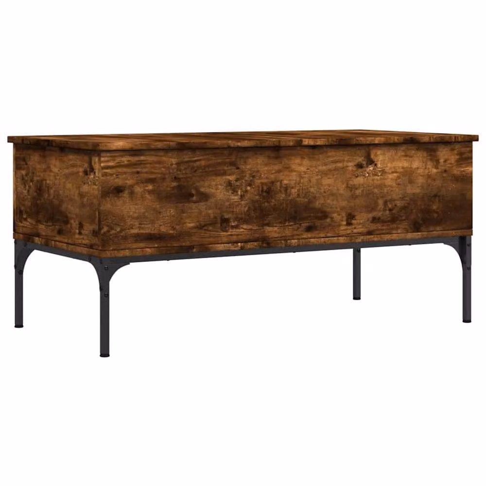 Berkfield Home Comfortable Coffee Table in Smoked Oak Brown, W/D/H: 100 x 50 x 45 cm – 2