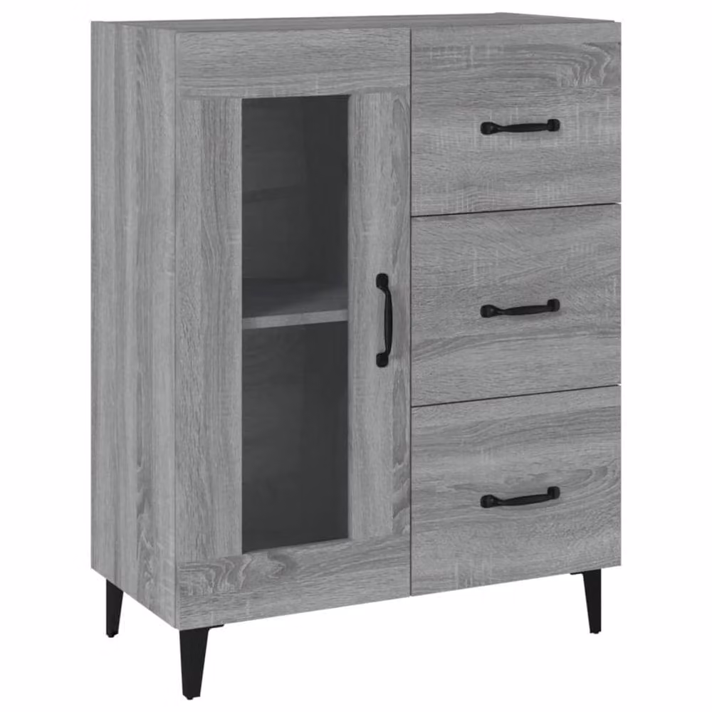 Berkfield Home Grey Sonoma Sideboard in Engineered Wood, W: 69.5 cm, D: 34 cm, H: 90 cm – 2