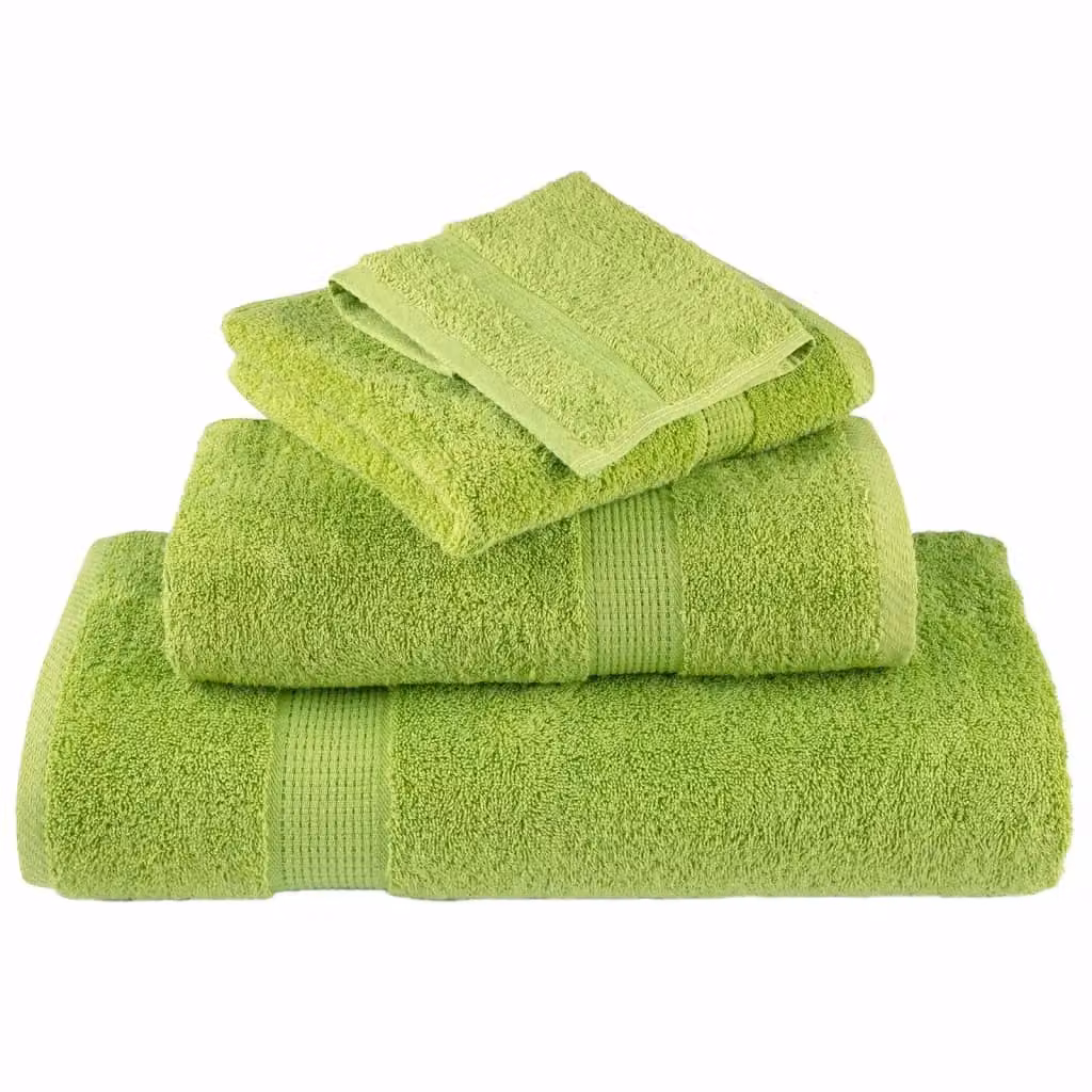 Berkfield Home SOLUND Premium Cotton Terry Hand Towels, 4 Pack, Apple Green, W: 50 cm, L: 100 cm, 600 gsm – 2