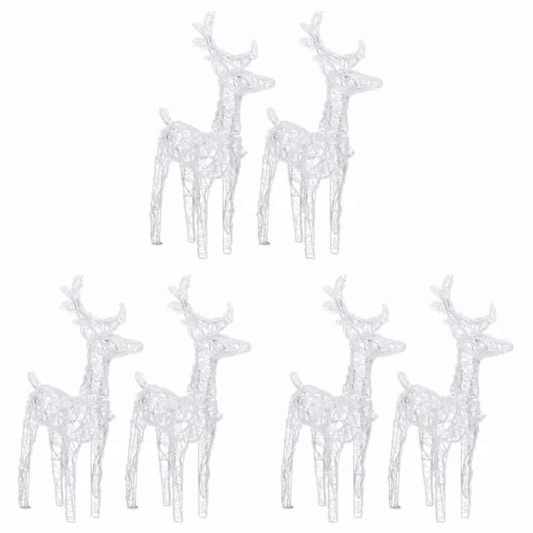 Berkfield Home Christmas Reindeer Set, 6 Piece Blue Acrylic LED Decorations with 240 LEDs