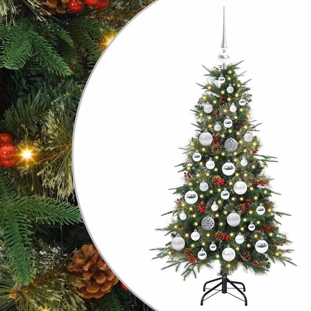 Berkfield Home Elegant Green Artificial Hinged Tabletop Christmas Tree, Height: 120 cm – 2