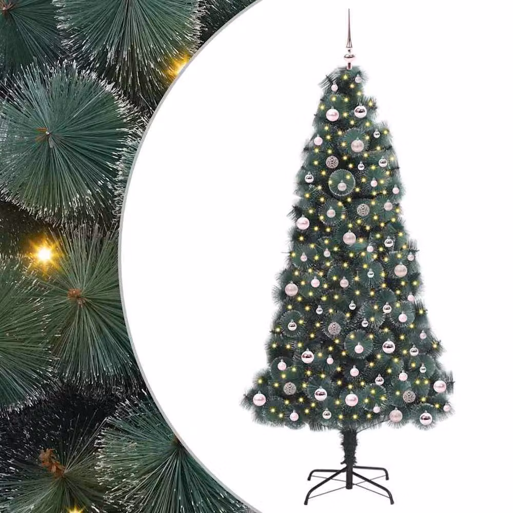 Berkfield Home Artificial Pre-lit Christmas Tree with Ball Set, Green, Height: 240 cm – 2