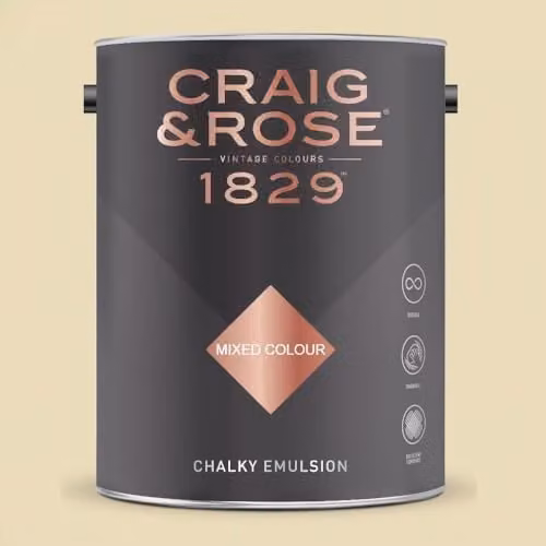 Craig & Rose 1829 Chalky Emulsion Paint in Jasper Yellow, 5 l