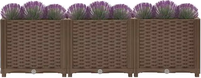 Berkfield Home Brown Polypropylene Raised Bed W/D/H: 120 x 40 x 38 cm