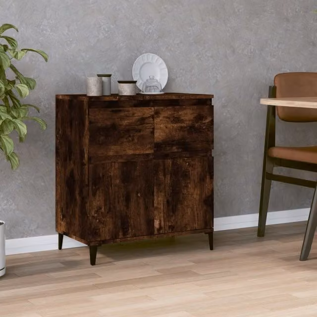 Berkfield Home Smoked Oak Sideboard in Brown, W/D/H: 60 x 35 x 70 cm – 1