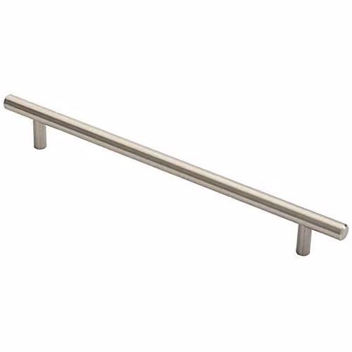 Loops Round T-Bar Cabinet Pull Handle in Brushed Satin Nickel, 284 mm Length with 224 mm Fixing Centres