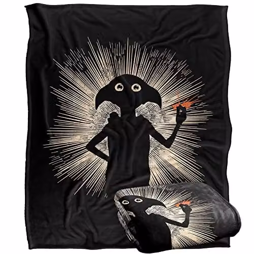 Warner Brothers Harry Potter Dobby Snapping Soft Fleece Blanket, White and Multicolour, W/D/H: 152 x 127 cm – 1