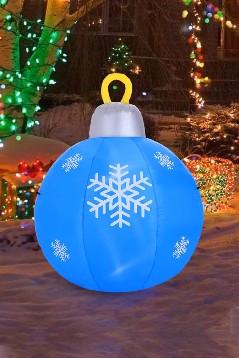 Living and Home Large Blue Bulb Christmas Inflatable with Lights, 120 cm – 3