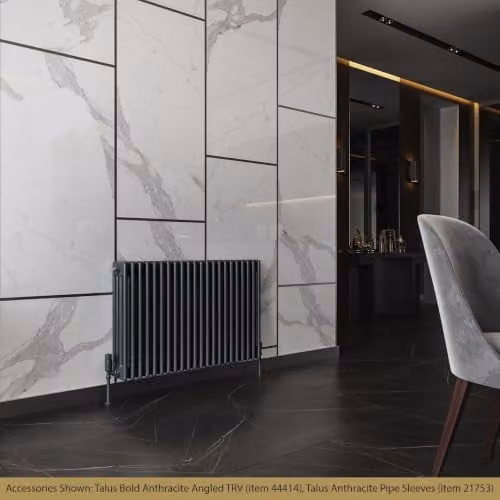 UK Radiators Alpha 4 Column Traditional Cast-Iron Style Horizontal Radiator in Anthracite, W: 988 mm, H: 600 mm – 3