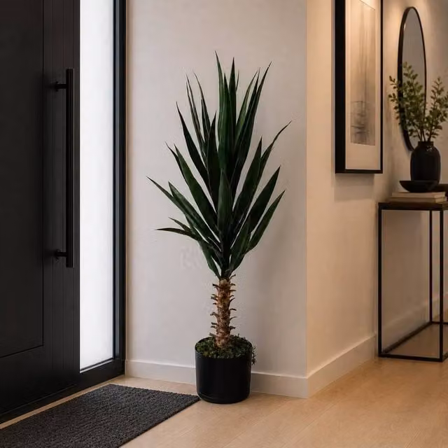 Leaf Premium Artificial Green Yukka Tree in Pot, Height: 100 cm