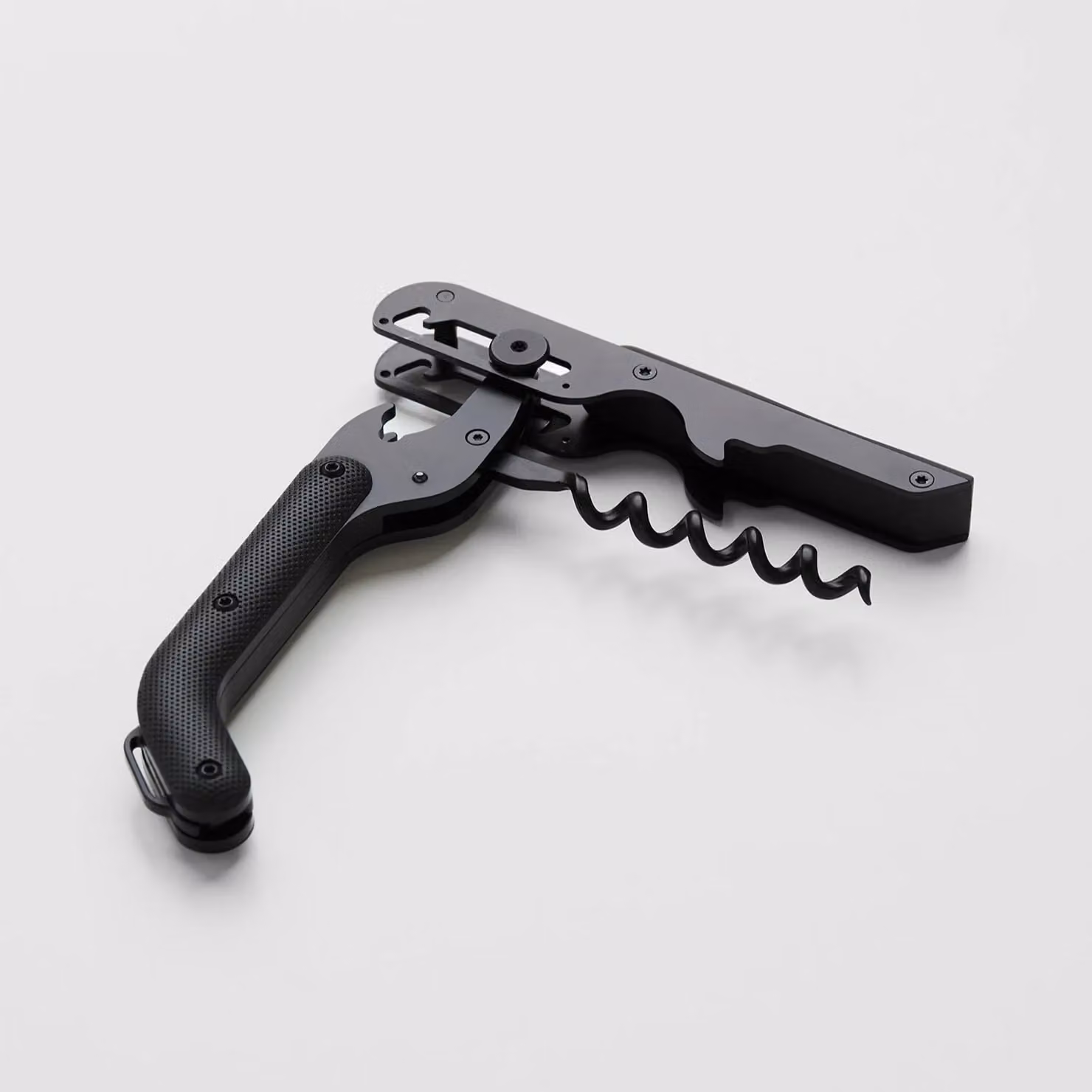 Craighill Best Wine Key Waiters Friend with Foil Cutter in Black Stainless Steel