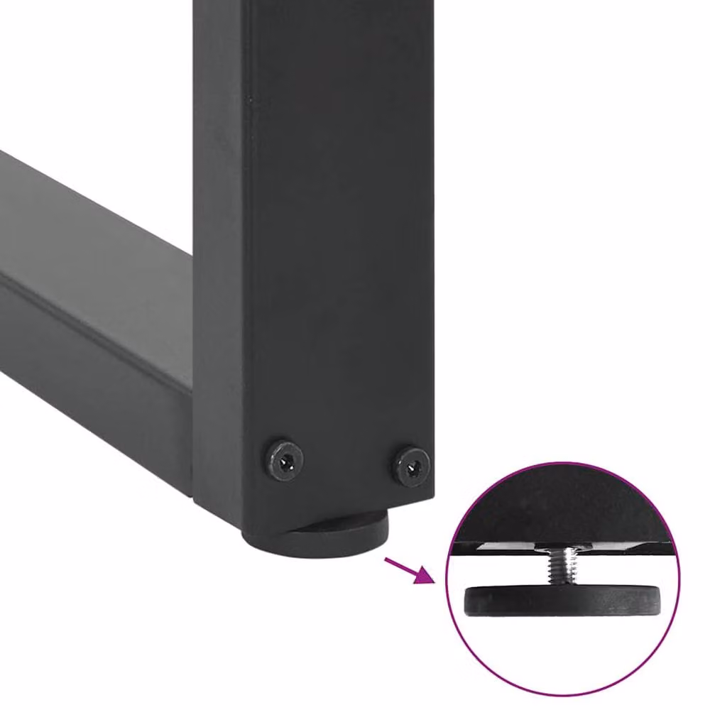 Berkfield Home U-Shaped Modern Coffee Table Legs, 2 Pieces, Anthracite Dark Grey, H: 50 cm, W: 110.5 cm – 4