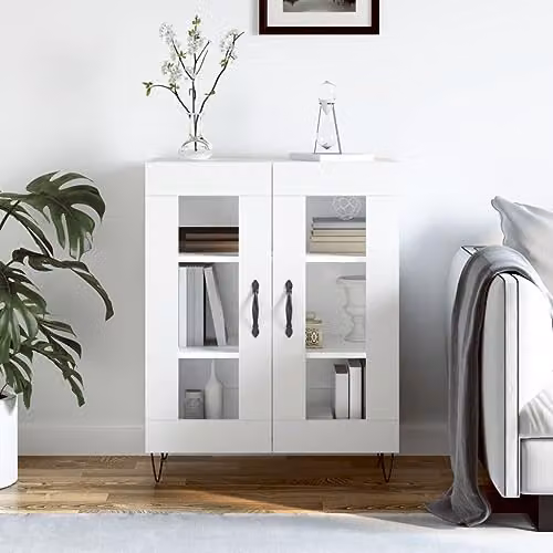 vidaXL Classic Sideboard in White, W/D/H: 69.5 x 34.0 x 90.0 cm – 1