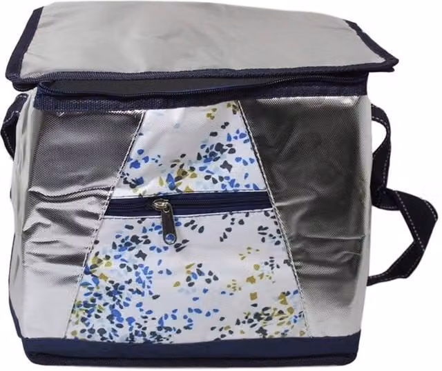 KDMD 12 Litre Silver Fabric Travel Picnic Cooling Bag for Food and Drinks – 1