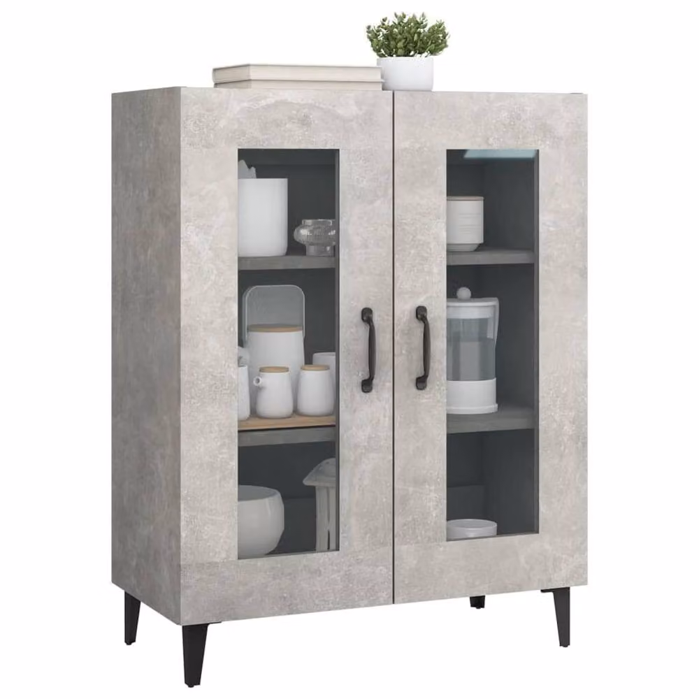 Berkfield Home Sideboard in Concrete Grey, W/D/H: 69.5 x 34 x 90 cm – 3