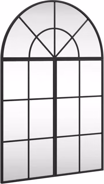 Berkfield Home Minimalist Arch Wall Mirror in Black, W: 60 cm, H: 90 cm