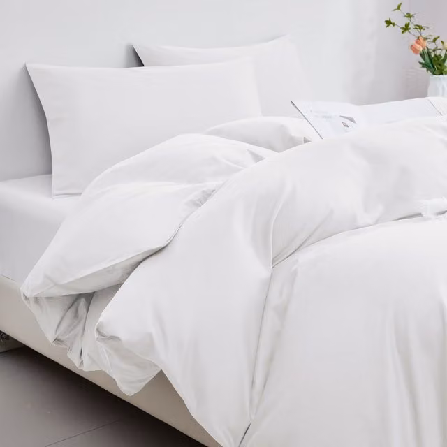 Ezysleep Egyptian Cotton 400 Thread Count Duvet Cover Set, White, 260 cm