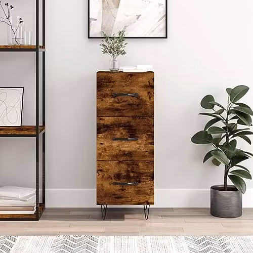 vidaXL Modern Sideboard in Brown Engineered Wood, W/D/H: 34.5 x 34.0 x 90.0 cm – 2