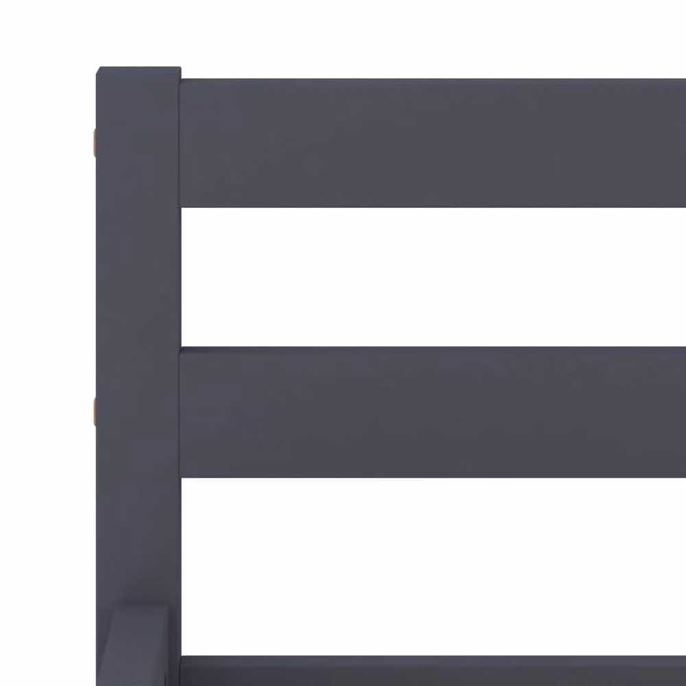 Berkfield Home Grey Solid Pine Wood Bed Frame W: 160 cm, D: 200 cm – 2
