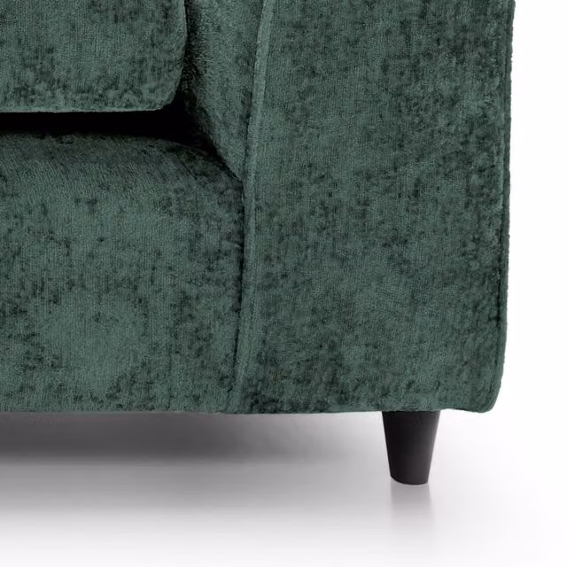 Abakus Direct Harriet Plus Reversible U-Shape Sofa in Crushed Chenille Fabric, Rifle Green