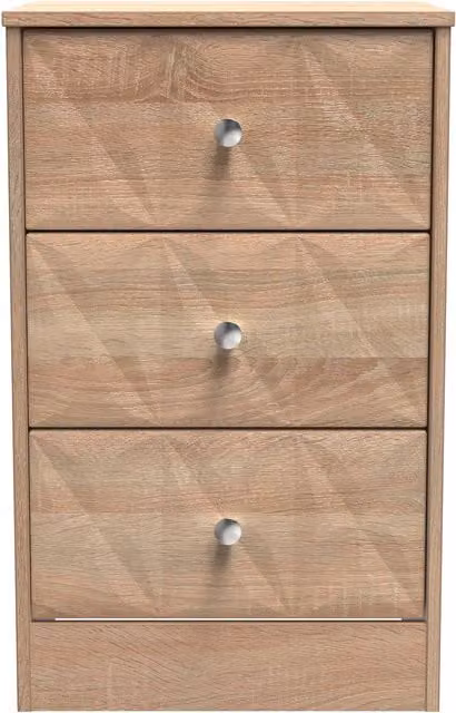 Ready Assembled 2 U Memphis 3 Drawer Bedside Cabinet in Light Oak – 1