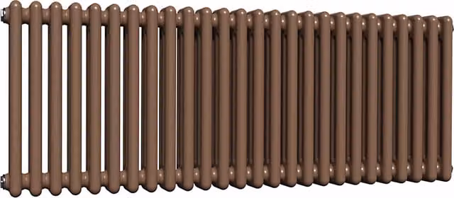 Lux Heat Horizontal 3 Column Steel Radiator in Brown, W: 119 cm, H: 50 cm