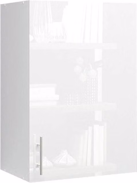 SPETLEK Modern Glossy White Kitchen Wall Unit Storage Cabinet with Internal Shelves
