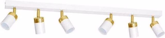 MiLAGRO Joker Ceiling Lamp in White and Gold/Brass with 6x GU10 Sockets – 1