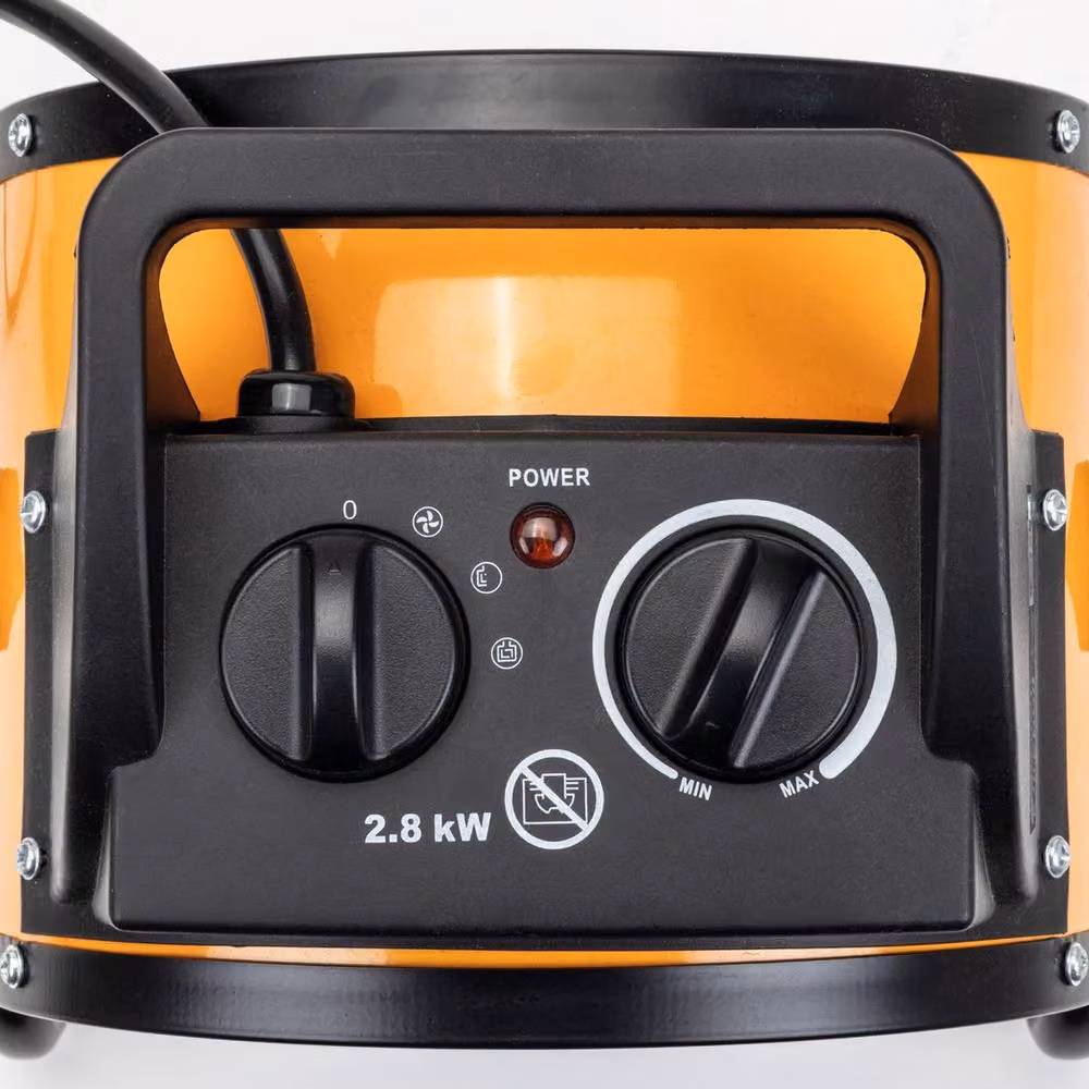 SIP FIREBALL Turbofan 3001 Ceramic Electric Fan Heater, 2800W, W: 26.5 cm, D: 21 cm, H: 29 cm, Orange and Silver – 8