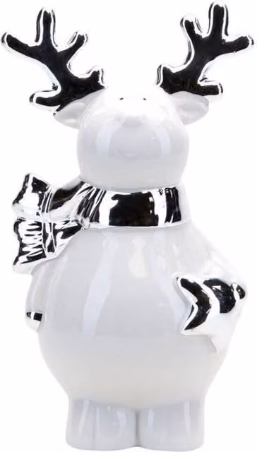 KDMD White and Silver Reindeer Tabletop Christmas Decoration