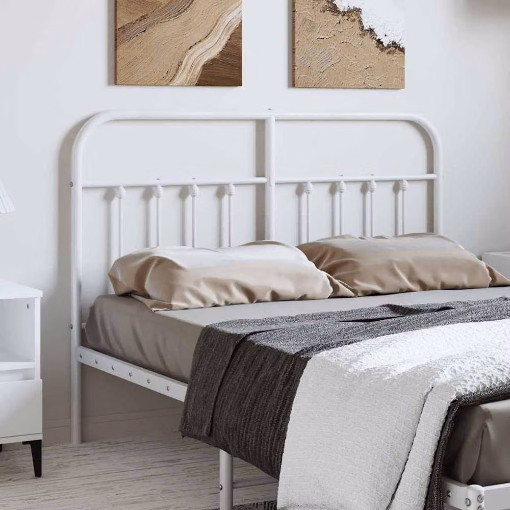 Berkfield Home Classic Metal Headboard in White, 150 cm – 2