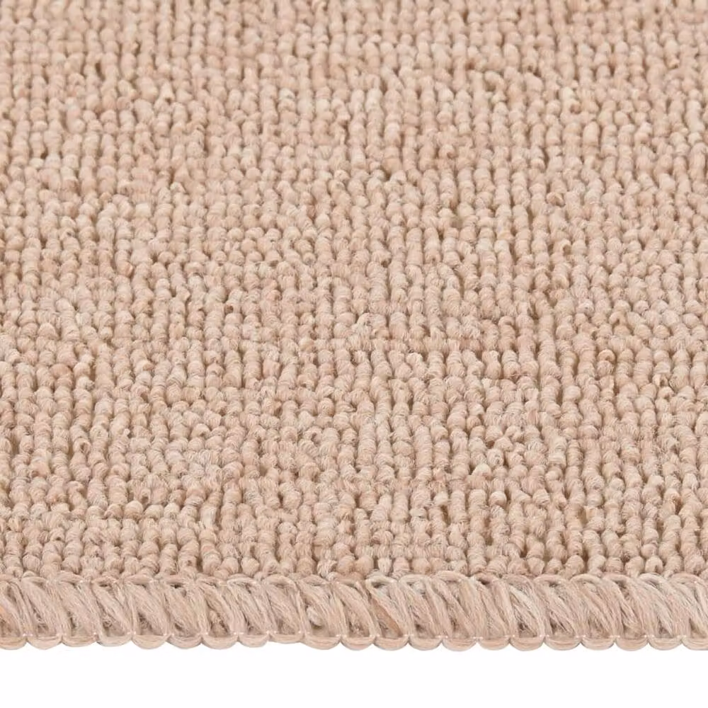 Berkfield Home Anti Slip Rectangular Stair Mats, 15 Pack, Beige, W: 75 cm, D: 20 cm – 3