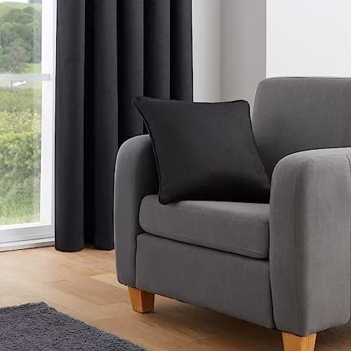 Fusion Galaxy Black Pencil Pleat Thermal Curtains, Width: 168 cm, Drop: 229 cm – 3