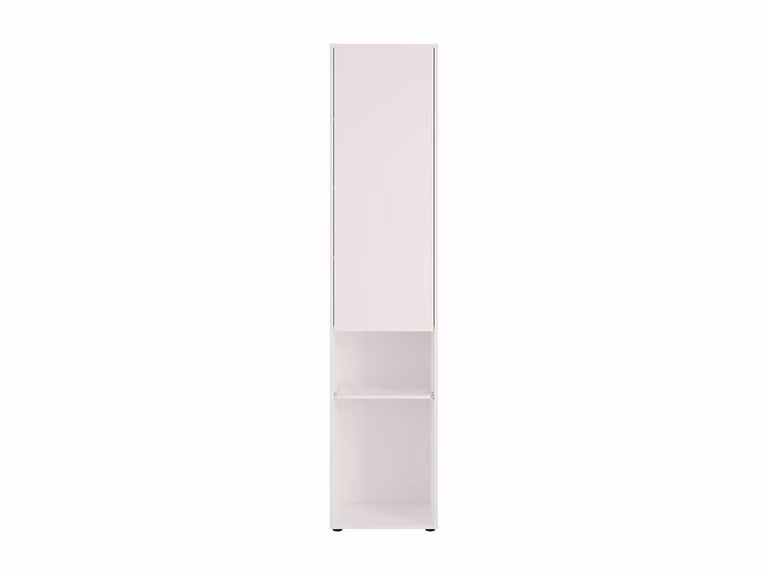 Vente-unique White Murphy Bed Storage Column with 1 Door and 2 Open Niches
