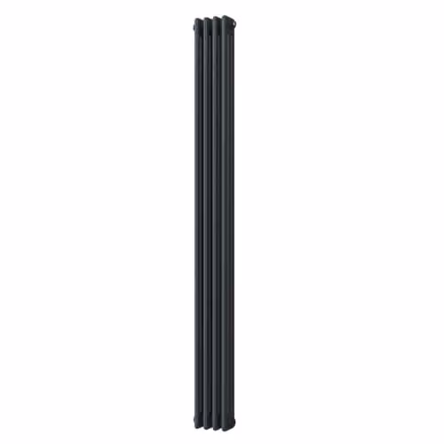 UK Radiators Alpha 3 Column Vertical Traditional Cast-Iron Style Radiator in Anthracite, H 180 cm x W 19.8 cm – 2