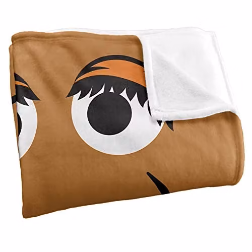 LOGOVISION Sesame Street Snuffleupagus Face Super Soft Fleece Throw Blanket, White, W: 152 cm, D: 127 cm – 2