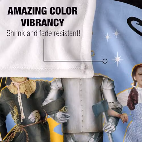 Warner Bros. The Wizard of Oz Yellow Brick Road Super Soft Fleece Throw Blanket, Multicolour, W: 152 cm x D: 127 cm – 3