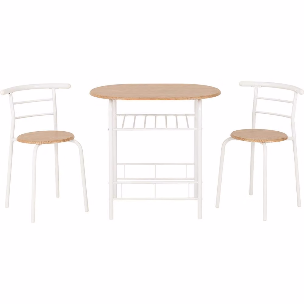 Seconique Derry Modern Oval Dining Set with Table and 5 Chairs in White and Oak – 2