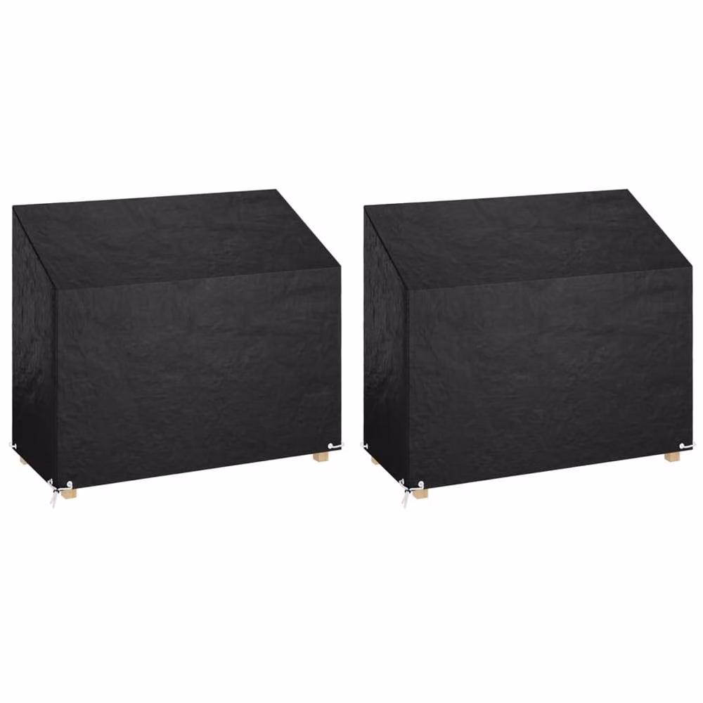 Berkfield Home Water Repellent Polyethylene Garden Bench Covers, 2 Pack, Black, W: 160 cm, D: 70 cm, H: 70-88 cm – 2