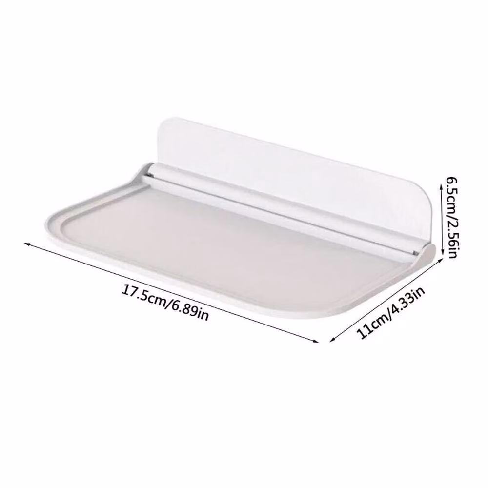 PAWNORA Small Foldable Floating Wall Mounted Shelf in White – 2