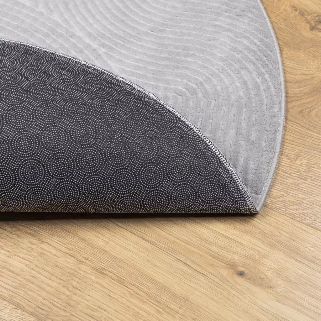 Berkfield Home IZA Round Short Pile Scandinavian Style Grey Rug, Diameter: 120 cm – 2