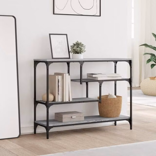 Berkfield Home Decorative Console Table in Grey Sonoma, W/D/H: 100 x 30 x 75 cm