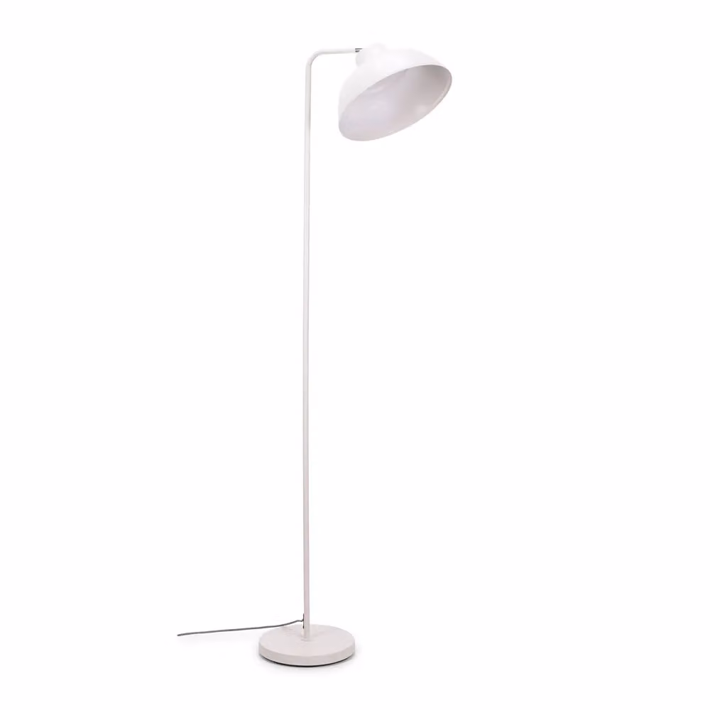ValueLights Morris Retro White Metal Dome Freestanding Floor Lamp H 153 cm x W 44.5 cm x D 25 cm – 2