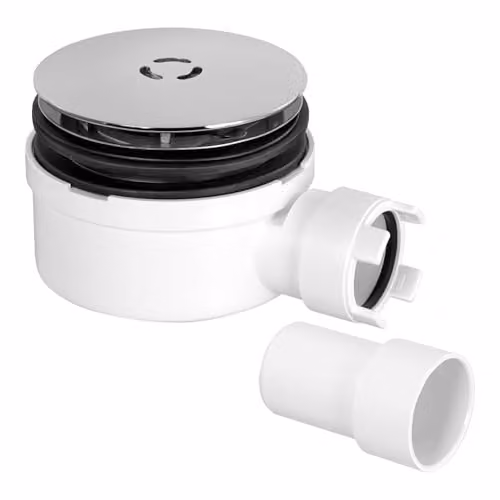 McAlpine ST90CB10-53 Slimline Round 90mm Shallow Shower Trap in White