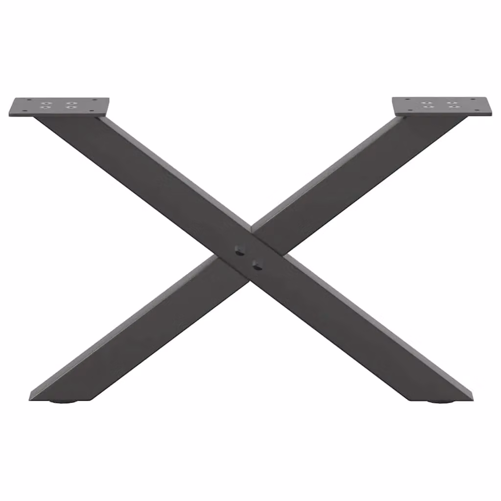 Berkfield Home X-Shaped Coffee Table Legs, 2 Piece Set, Anthracite Black Steel, H: 50 cm x W: 30-31 cm – 2