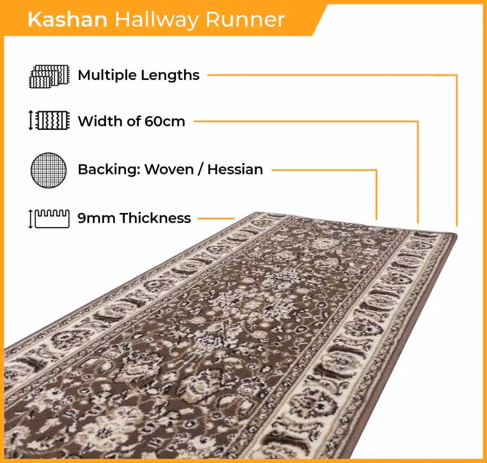 runrug Kashdan Hallway Carpet Runner Rug in Red, W/D: 60 x 150 cm – 2