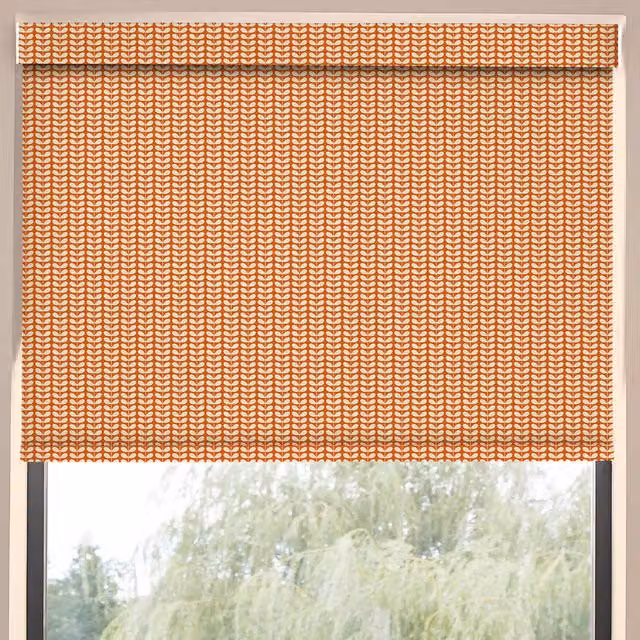 Orla Kiely Tiny Stem Translucent Made to Measure Roller Blind in Tomato Orange